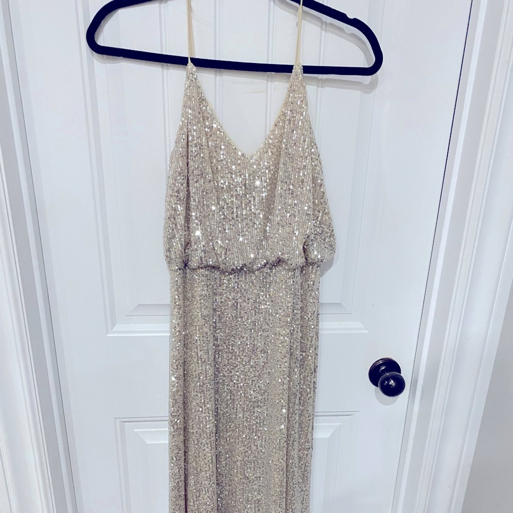LULUs spaghetti strap, sequin celebration dress!